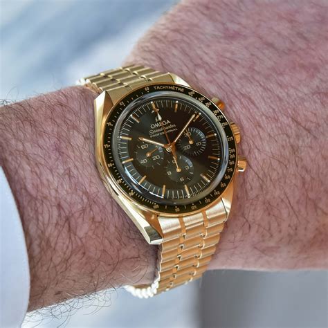 omega speedmaster green dial gold|rolex 228235 vs omega moonshine.